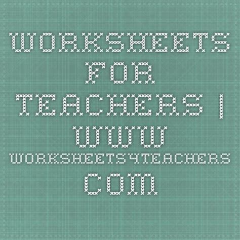 worksheets4teachers.